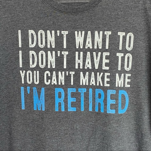 Port & Company Retirement Themed T-Shirt Cotton Blend - Picture 3 of 6